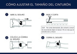 SIGLO® Cinturón para Hombres de Piel con Hebilla Automática – Diseño sin Agujeros – Cinturón de Clic Ajustable – Se adapta a tamaños 30-44 – Corte a su Ajuste Exacto – Correa Negra
