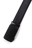 SIGLO® Cinturón para Hombres de Piel con Hebilla Automática – Diseño sin Agujeros – Cinturón de Clic Ajustable – Se adapta a tamaños 30-44 – Corte a su Ajuste Exacto – Correa Negra